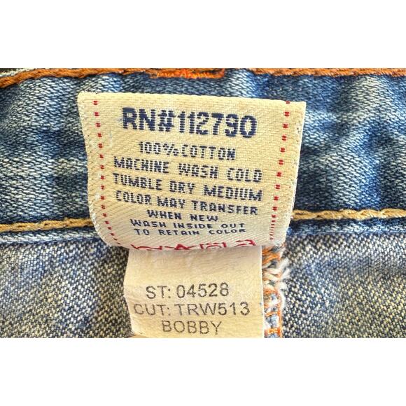 True Religion Lady Godiva Embroidered Bobby Flare Jeans Size 27 2000s Y2K Denim - Picture 10 of 14